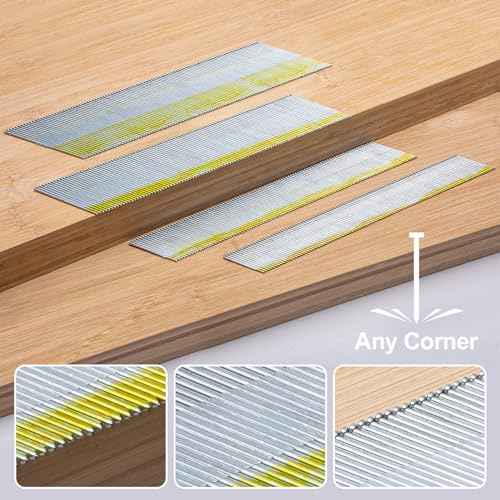 15 Gauge DA Angled Finish Nails, 34-Degree, 1200-Pack (2-1/2", 2", 1-1/2", 1-1/4" 300 Per Sizes), Galvanized Assorted Size Project Pack, for Pneumatic, Electric Angled Finish Nailer Gun