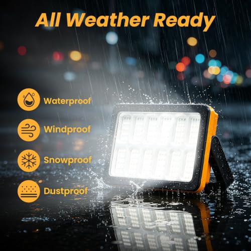 2-Pack Rechargeable LED Work Light with Magnetic Stand - Waterproof & 180° Rotatable, Multi-Mode Portable Lighting for Work & Emergency - ATFIXM