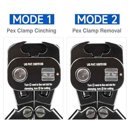 iCrimp PEX Clamp Tool Kit for 3/8-in, 1/2-in, 3/4-in, 1-in PEX Clamp Cinch & Removal, c/w 1/2''(20 Pack) and 3/4''(10 Pack) PEX Clamp Rings, PEX Tubing Cutter