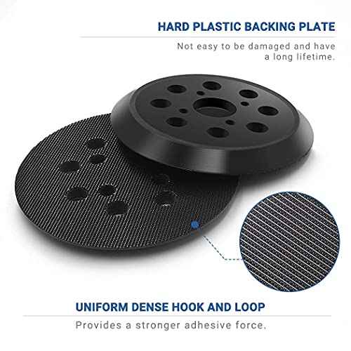 5 Inch 8 Hole Hook Replacement Pad for Ridgid OE# 300527002, Fit for Ridgid R2600 and R2601 Random Orbit Sander Backing Pad