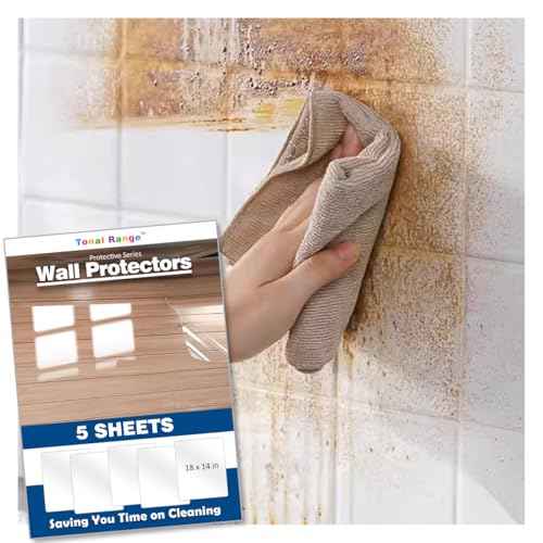 Clear Wall Protector Contact Paper, Kitchen Wall Stickers, Wall Protector Sheet for Trash Cans, Chair Bumpers, Carpet, Stove Backsplashes and Behind Stove -(5 Sheets)