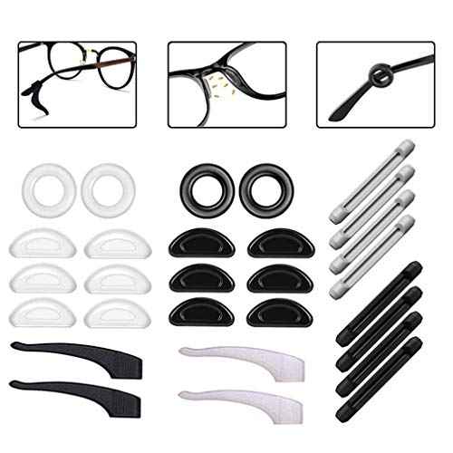 Ear Gripper Holders for Eyeglass Nose Pads Silicone Anti -Slip Glasses Eyeglasses Temple Tips Sleeve Retainer Extender for Eye Glasses Sunglasses of Adults and Kids ,14 Pairs