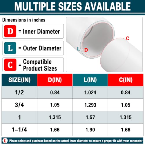 TianTianUp 3-Way PVC Fittings 1 Inch Furniture Grade Pipe Elbow Connector