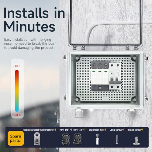 Outdoor Waterproof Electrical Junction Box IP67, Clear Cover, 8.7x6.7x4.3 Inches