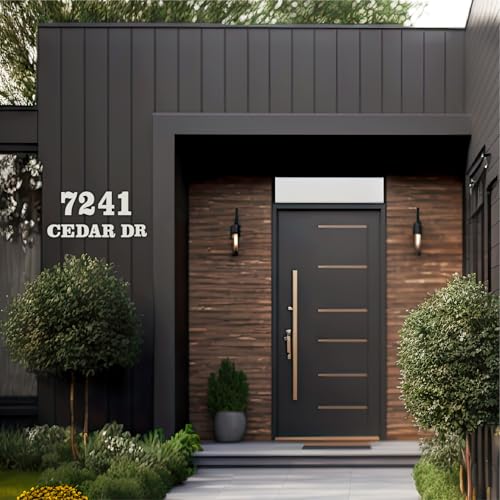 White 5 Inch Metal House Address Numbers & Letters - Outdoor Wall Sign, Monlyey