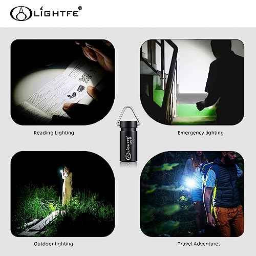 LIGHTFE MINI01 Keychain Flashlight Mini Keychain Light is Light, Small, and Bright (Mini01 Black)