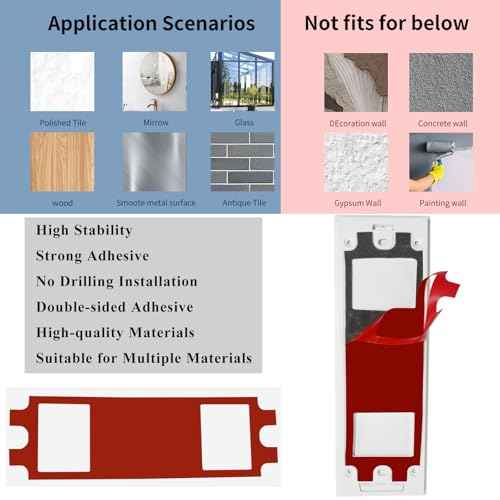 Adhesive Video Doorbell Tape Mount Compatible with TP-Link Tapo Smart Video Doorbell Camera D210/D225,Doorbell Replacement Tape for Apartment,No Drilling No Damaging Wall