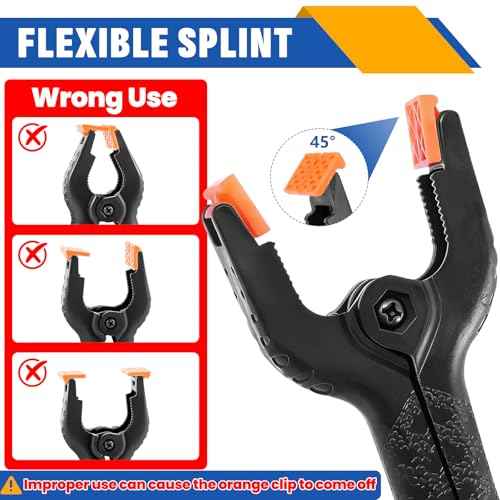 24 Pack 3.5 inch Plastic Spring Clamps, Black Heavy Duty Clips, Backdrop Clips, Plastic Clamps for Crafts, Backdrop Stand, Woodworking, Photography