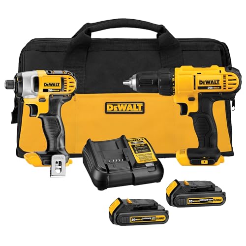 DEWALT 20V MAX Cordless Drill and Impact Driver Set, Compact & Powerful