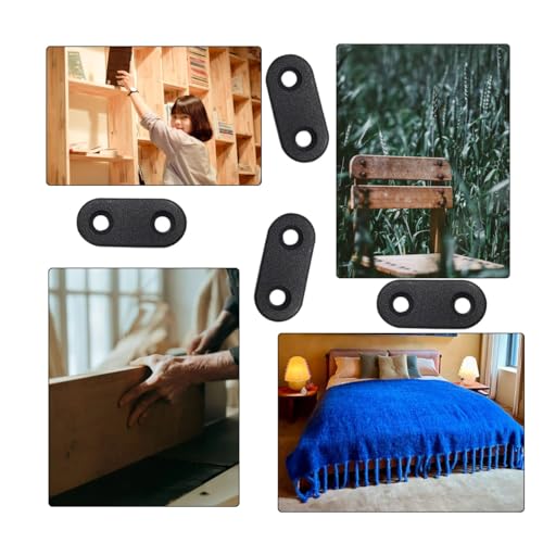 Black Straight Corner Brackets Pack of 20 with Screws - Stainless Steel Support for Furniture Repair