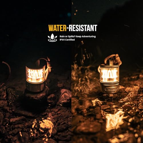 Vintage Aluminum Camping Lantern - Dimmable Warm Light, Waterproof, 72H Runtime, Handcrafted for Hiking & Glamping | Nature Edition