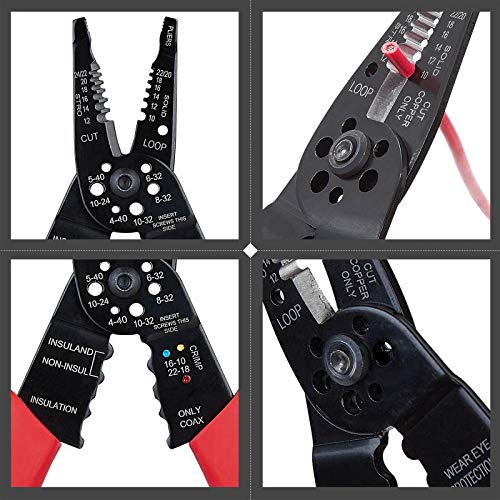 8-Inch Professional Wire Stripper, Cutter & Crimper for Electrical Work