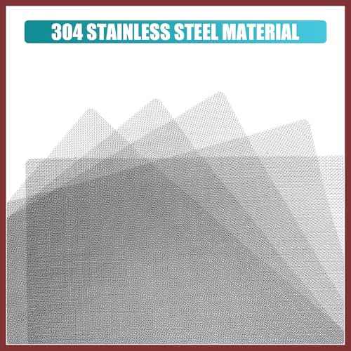 5PCS Welding Mesh Plastic Reinforcing Stainless Steel Wire Mesh Screen for Thermoplastic Repairs Welding Kit for Bumper Kayak Window Screen Mesh Fireplace Nets Replace Parts