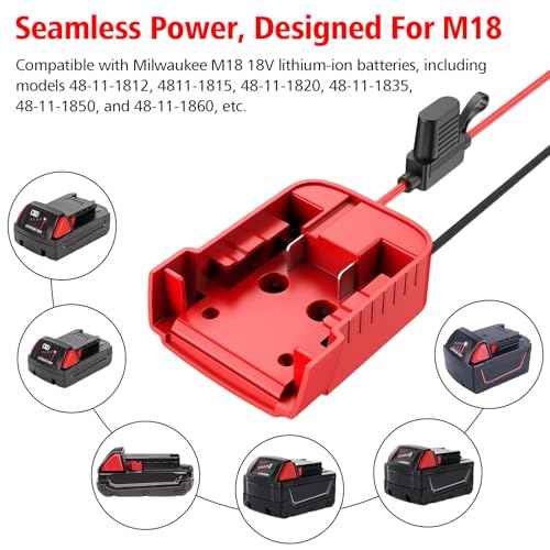 Power Wheel Adapter for Milwaukee 18V Battery | 12V Ride On Toy Battery Converter & Power Dock Connector | Upgrade Kit with 40A Fuse Holder, 12AWG Wire Harness