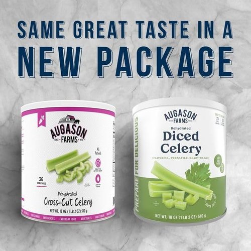 Augason Farms Dehydrated Cross Cut Celery Can, Emergency Food Supply, Everyday Meals, 36 Servings