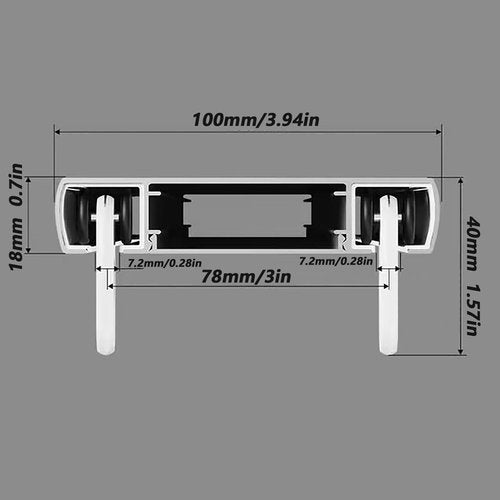 Bcofo Curtain Tracks Pulley Mute Roller Black/White/Gray Heavy-Duty Curtain Rail Silent Pulleys(White,100pcs)