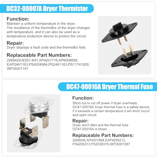 Aremae DC97-14486A Dryer Heating Element Upgrade Kit DC96-00887A + DC32-00007A