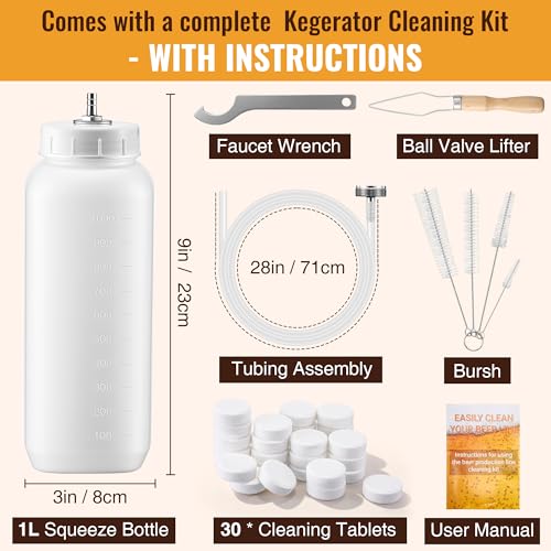 Kegerator Cleaning Kit with 30 Beer Line Tablets – Complete Keg Maintenance