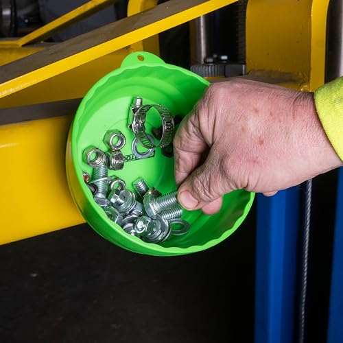 OEMTOOLS 25114 Green Magnetic Nut Cup — Holds 5 lb, 6" Magnetic Tray