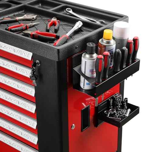 Mayouko Magnetic Toolbox Shelf, Tray and Holder, 4-Piece Magnetic Toolbox Tray Set Tool Box Cabinet Side Shelf Storage, Workshop