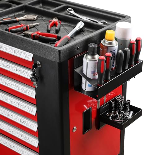 Mayouko Black Magnetic Toolbox Shelf 4-Piece Tray Set with Paper Towel & Can Holders