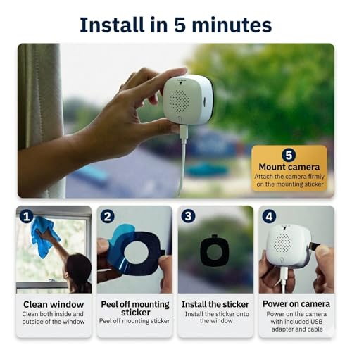 Girafit 1 Pack 3MP 2K WiFi Indoor Security Camera with Night Vision, Motion Detection