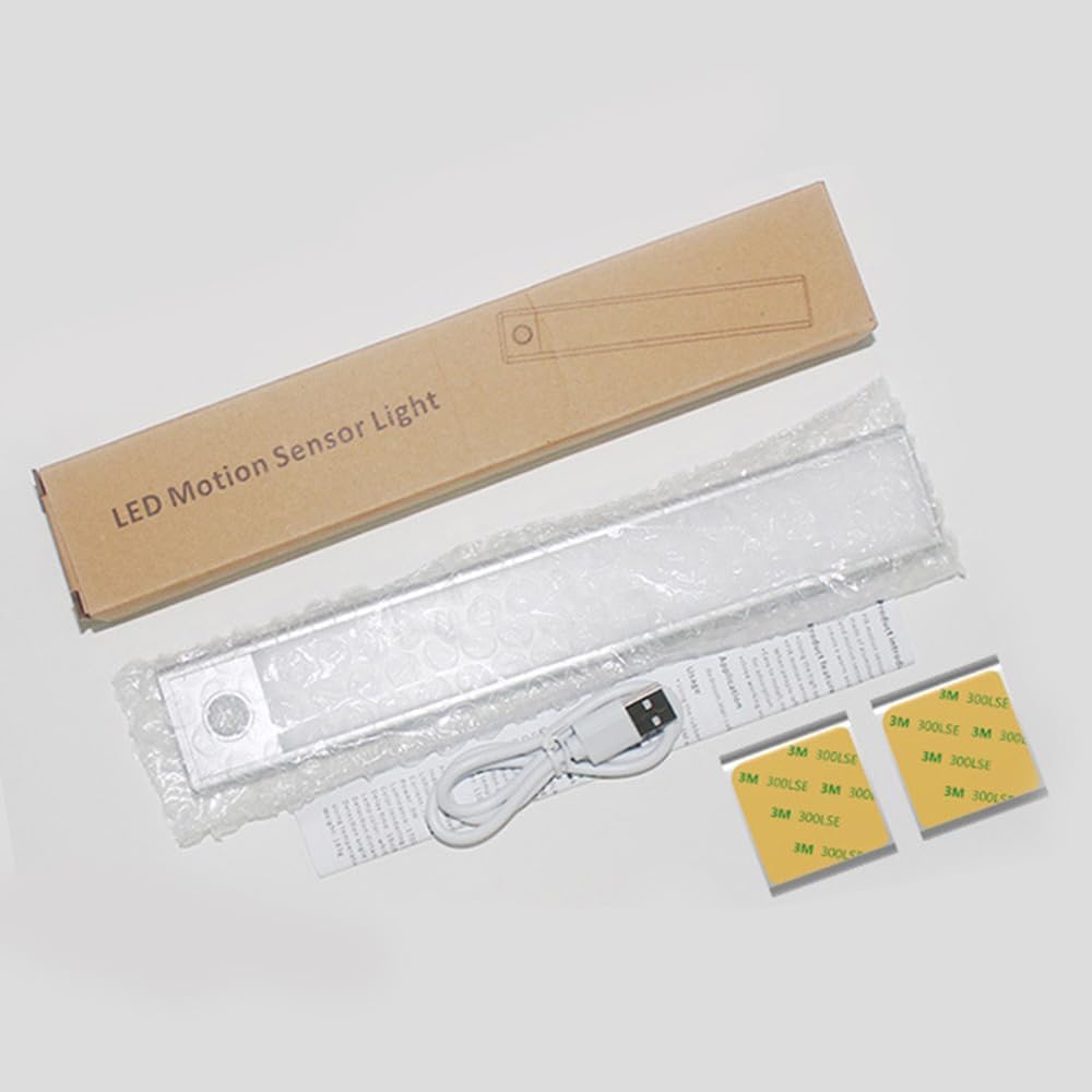 Rotateepic/Sculptiure/Watchatest 76led Rechargeable Motion Sensor Under Cabinet Lights, Ailsion Under Cabinet Lights-76led Motion Sensor Night Light Indoor, 3 Color Modes (9.44 inch)