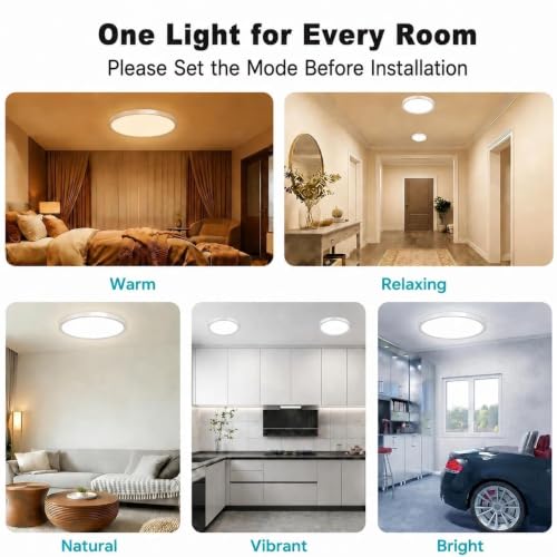 libtit 4-Pack 7-Inch Dimmable LED Flush Mount Ceiling Lights, 5 Color Temperatures