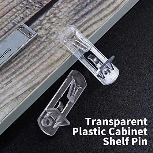 Plastic Locking Shelf Pins 20 Pcs 5mm (3/4 inch) Clear Fits 20mm Thick Shelves