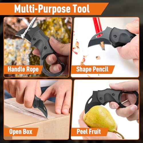 ZOOI Stocking Stuffers Gifts for Men Pocket Carabiner Gadgets, Mens Gifts for Christmas, Anniversary Birthday Gifts for Men Dad Husband Him Grandpa, White Elephant Gift for Adults, EDC Gadgets Tool