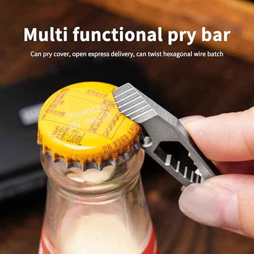 WARHERO Titanium EDC Tools Pry Bar with Bottle Opener Multi Tool Mini Crowbar