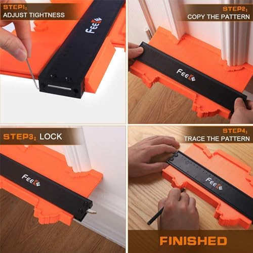 Feeke Contour Gauge 12+5 Inch with Lock | Dual-Sided Duplicator for Woodworking