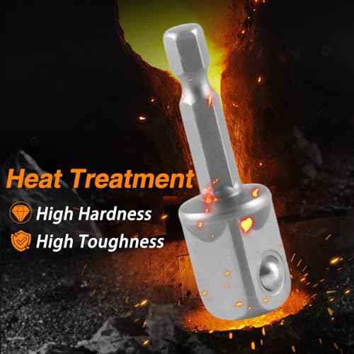 Upgraded 1/2 Inch Impact Grade Socket Adapter Set 3 Pcs Square Socket Adapter Drill Bits Impact Driver Power Bit Set for Powered/Cordless Drill Chuck