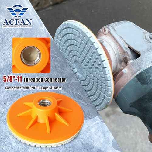 4" Diamond Polishing Pads for Angle Grinder 5/8"-11 UNC, Concrete & Stone Polishing Pads for Granite, Marble, Tile, Quartz, Glass, Ceramic - Wet/Dry Use Diamond Sanding & Edge Trimming Discs