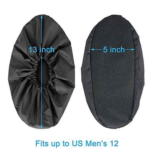 Reusable Boot & Shoe Covers Water Resistant Non Skid and Washable for Real Estate Contractors to Keep Floors Carpets Footwear and Rooms Clean - 2 Pairs (Large, Black)