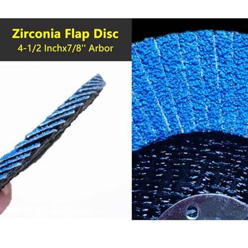 Zirconia Flap Discs 4 1/2 for Angle Grinder - 60 Grit Grinding Wheel, Sanding Disc with 7/8" Arbor - 4.5 Inch Flap Disc for Wood/Metal/Stainless Steel Sanding
