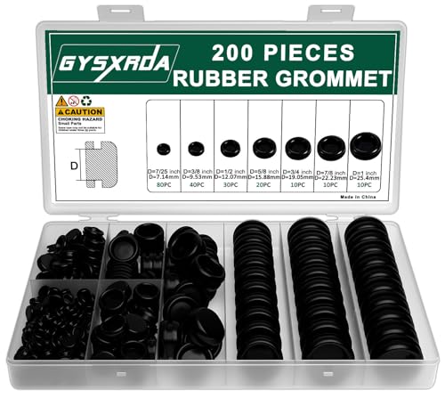 Gysxrda B Rubber Grommet Kit 200 Pack - 7 Sizes Automotive & Home Use