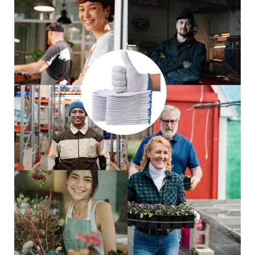 10 Pairs Cotton work gloves - White Safety Work Gloves for repair, construction, Industrial, Warehouse, Gardening, BBQ, and other uses, for men and women, L size