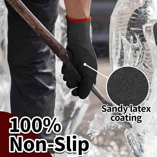 Schwer 2 Pairs Waterproof Winter Work Gloves, ANSI A2 Cut Resistant Freezer Gloves for Outdoor Cold Weather Keep Hands Warm, Thermal Insulated Gloves for Shoveling Snow, Ice Fishing, Super Grip, M