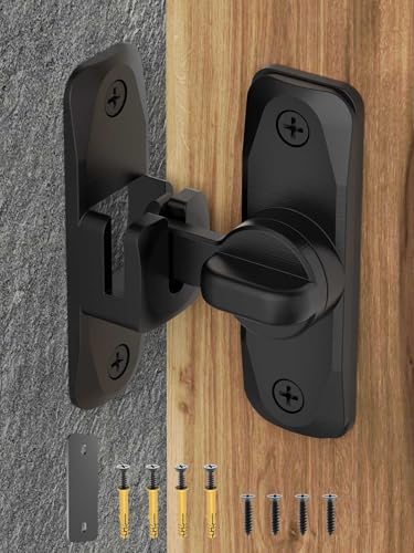 MeBantoo Black 1PC 90/180 Degree Barn Door Lock Privacy Security Latch