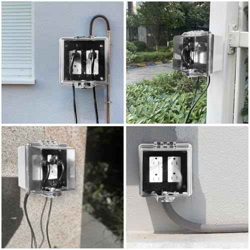 2-Gang Baby Safety Dual Outlet Cover Box - Key Lock for Much Better Toddler Proofing, Easier Operation, Simple 4 Step Install,Provides Extra Space Inside for Plugs,Adapters,Clear(2pack)