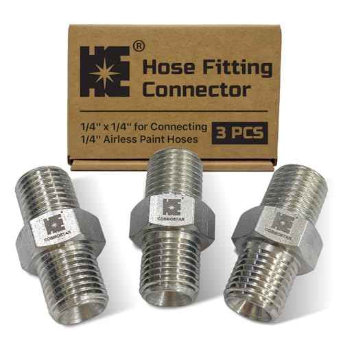 Cosmostar 1/4" x 1/4" Hose Fitting for Connecting 1/4" Airless Paint Hoses, Compatible with 243025-3 pcs(NGG0404S-3P)