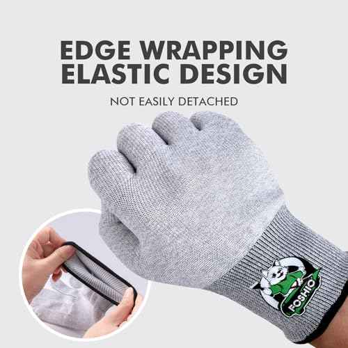 FOSHIO Grey Vinyl Wrap Gloves, Professional Carbon Fiber Anti-Static Tint Gloves, Dust-Free Wrap Glove for Wrapping Vinyl