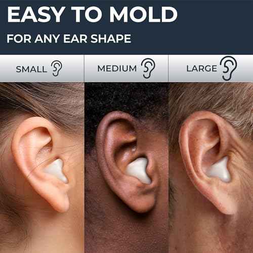 PQ Wax Ear Plugs for Sleep - 6 Silicone Wax Earplugs for Sleeping and Swimming - Gel Ear Plugs for Noise Cancelling, Ear Protection - Sleeping Earplugs with Sound Blocking 32 Db (6-Pillows). White