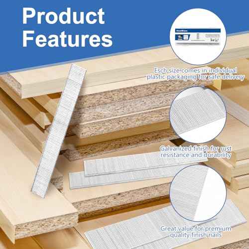 18 Gauge Brad Nails 1-1/4 inch,Strengthen Packaging to Prevent Nail Breakage,18 Ga Brad Nails, (1,100 Counts), Galvanized Nail Gun Nails for Pneumatic, Electric Brad Nailer Gun (1-1/4 inch)