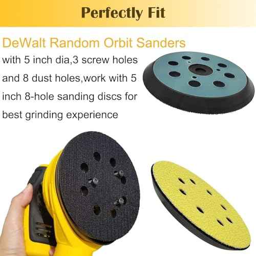 2 Pack Replacement Sander Pads for 5" Dewalt Sander, 8-Hole Hook and Loop Sanding Pads for DeWalt DW420 DW421 DW422 DW423 DW426 D26451 Random Orbital Sander