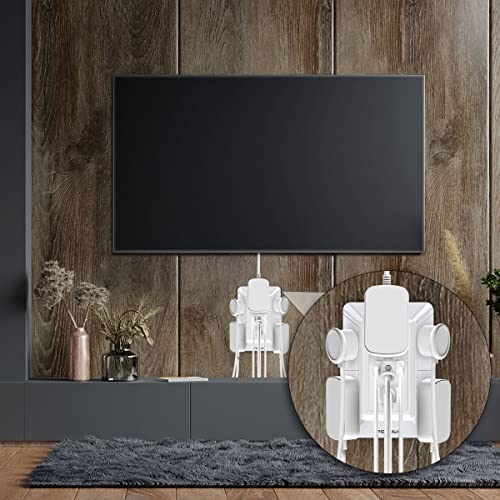 White POWRUI 6 Outlet Wall Extender with Night Light & 3 USB Ports - Space-Saving Power Strip