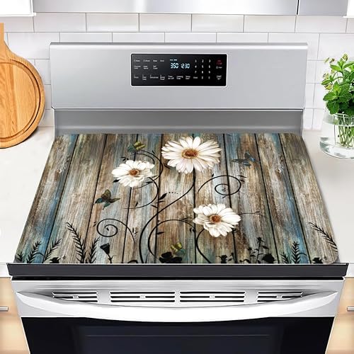 Daisy Variation Stove Top Cover for Electric Stoves - Heat-Resistant Silicone Protector