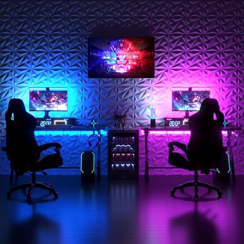 Art3d Wall Panels 33 Pack Diamond 3D Black Wall Decor 12x12 Inches