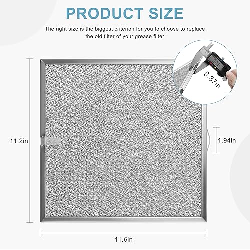 AMI PARTS 99010316 Range Hood Grease Filter 11.25 x 11.75 in, 2-Pack